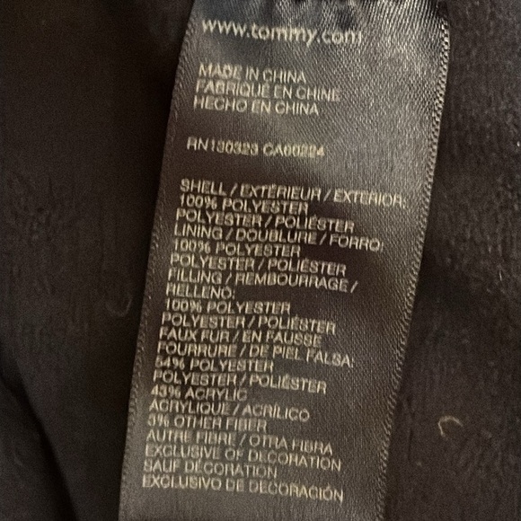 Tommy Hilfiger Black Coat with Logo - Picture 8 of 11